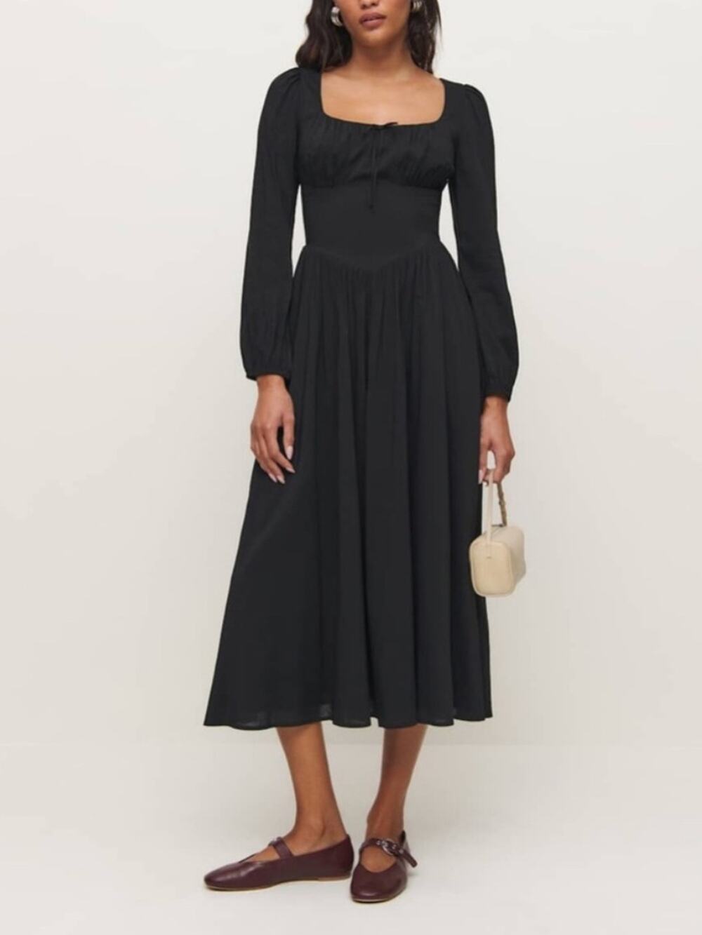 Reformation Oria Dress in Black 4